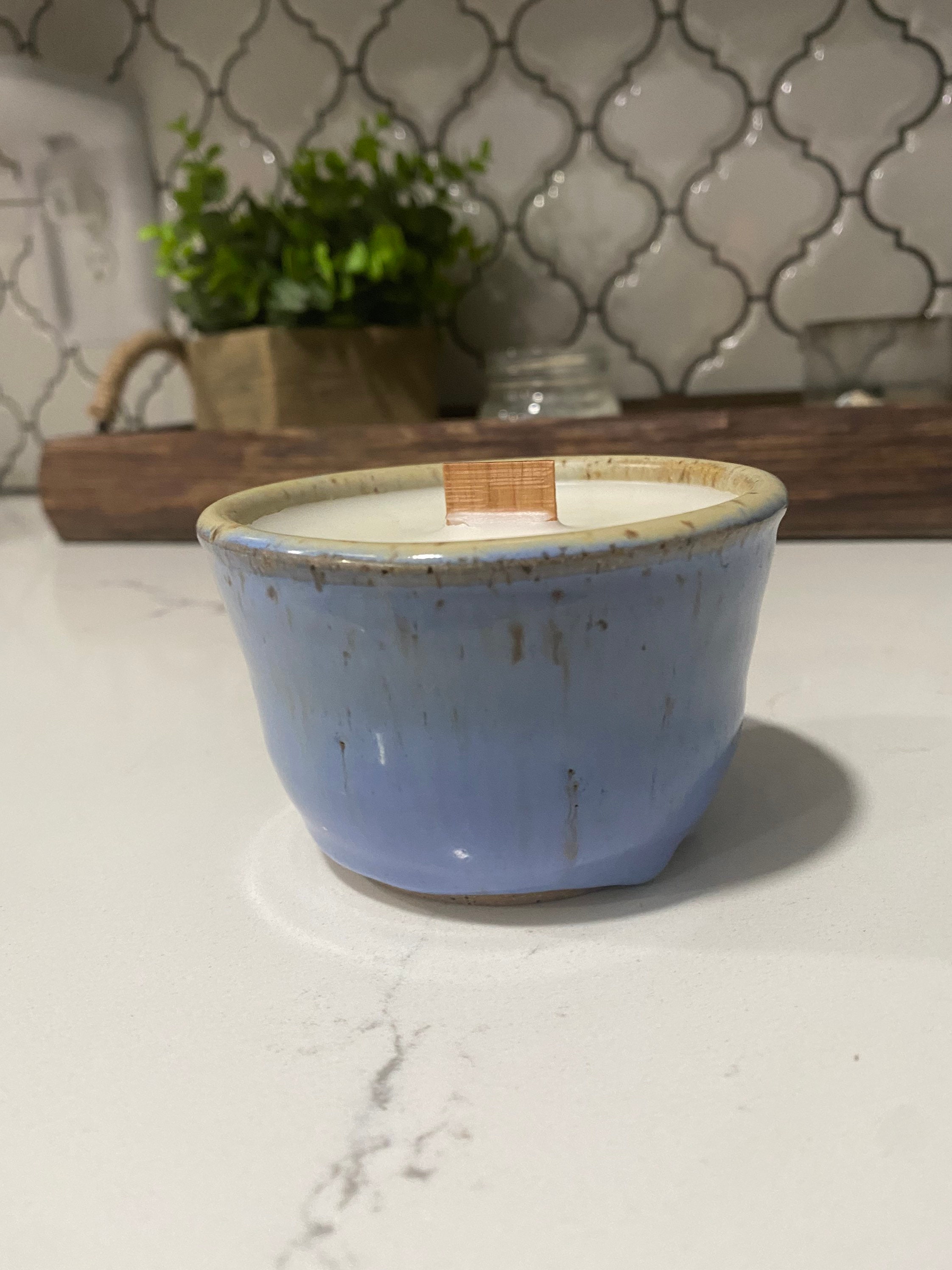 Candle in pottery Etsy