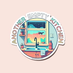 2+ Pack Another Empty Kitchen Glossy Vinyl Sticker | Decal | Water-Resistant | Water Bottle Sticker  | Female Aviators | Aviation Gift