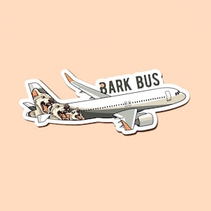 2+ Pack Bark Bus Airbus A320 Aviation Glossy Vinyl Sticker | Decal | Water-Resistant | Water Bottle Sticker | Laptop Sticker | Aviation Gift