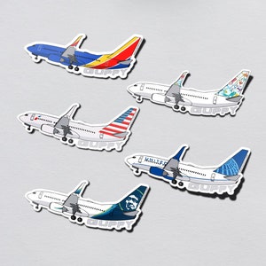 2+ Pack Guppy Boeing 737 Aviation Glossy Vinyl Sticker | Decal | B737 | Water-Resistant | Water Bottle Sticker | Laptop Sticker | Aviation