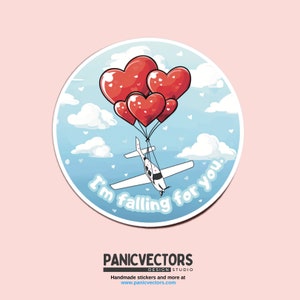 2+ Pack Cirrus I&#39;m Falling for You | Valentine&#39;s Day Stickers |Decal | Water-Resistant | Water Bottle Sticker | Cirrus Pilot Sticker