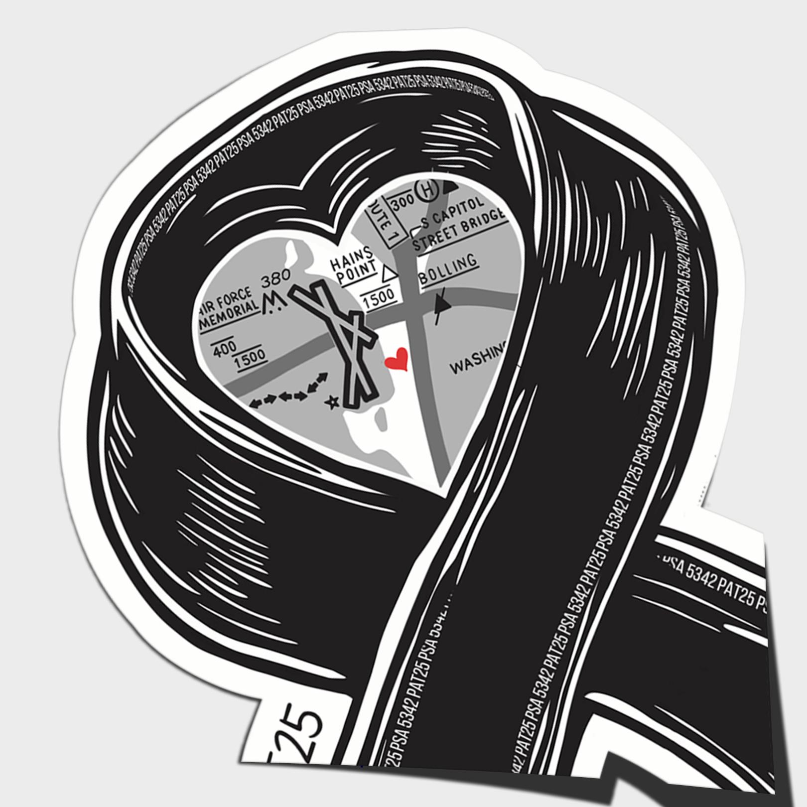 2+ Pack Black Ribbon PSA 5342 and PAT 25 Memorial Vinyl Sticker
