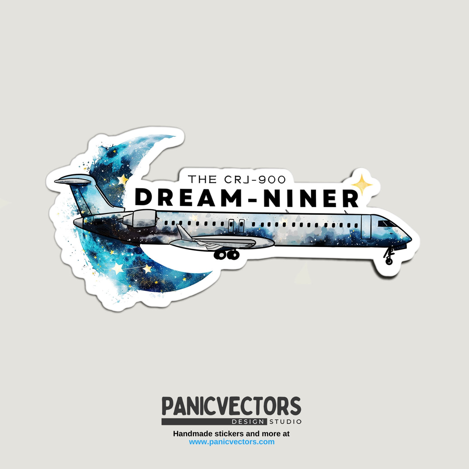 2+ Pack the Dream-niner CRJ900 Aviation Glossy Vinyl Sticker