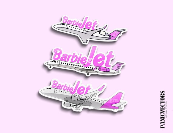 Barbie Jet Embraer E175/190 CRJ200 E145 Aviation Glossy Vinyl