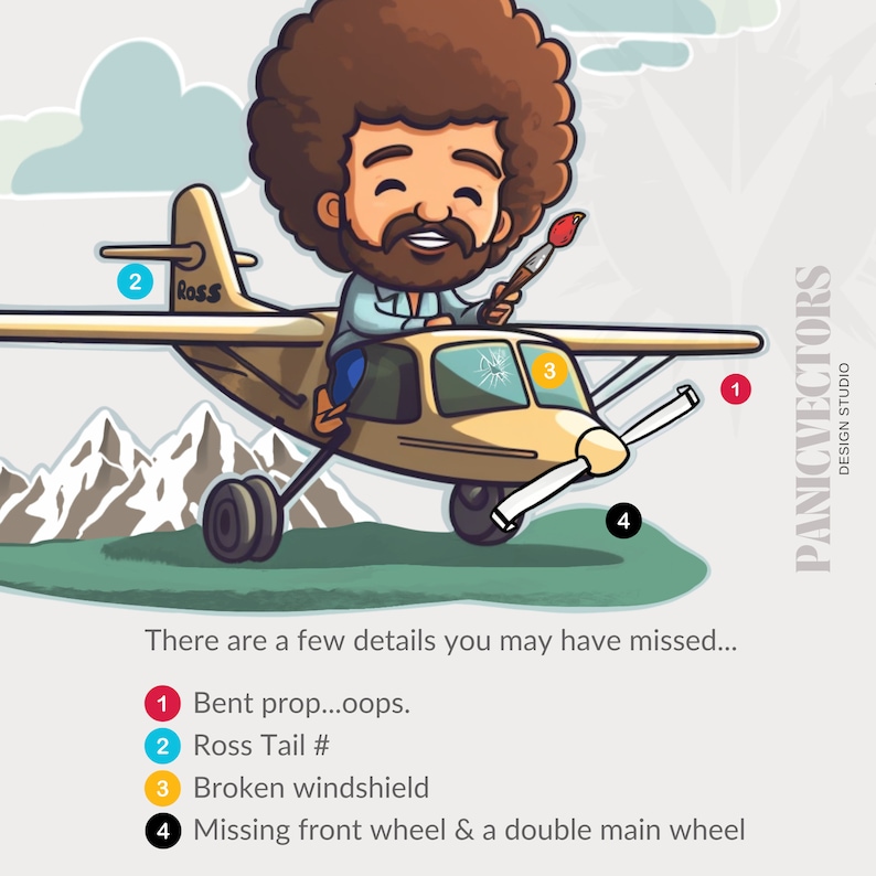 THE ORIGINAL Pack of 3 No Bad Landings Just Happy Little Impacts Glossy