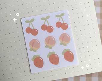 Cute Fruits Matte Sticker Sheet | Cute Sticker | Bujo Stickers | Journal Stickers