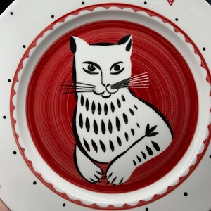 Сute cat / Handpainted dinner plate image 2