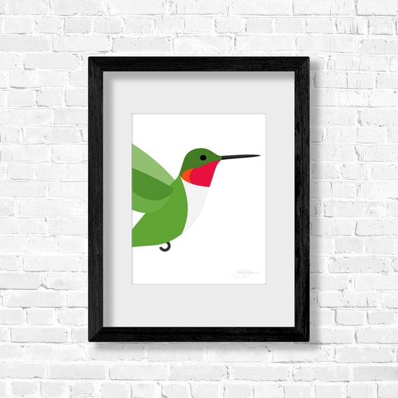 Ruby-throated Hummingbird - Vivid Series - Fine Art Print - Etsy