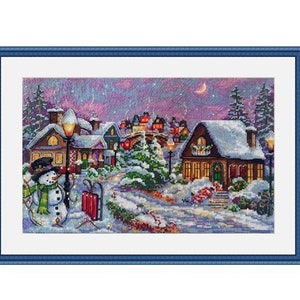 Counted Cross Stitch Kit, Merejka, Christmas Night, 16 Count Aida, 30cm x 20cm