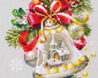 Counted Cross Stitch Kit, Magic Needle, Christmas Bell, 100-232, 14 Count Aida, 16cm x 23cm