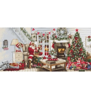 Counted Cross Stitch Kit, Luca-S, Santa Interior, B2408, 16 Count Aida, 65cm x 29cm