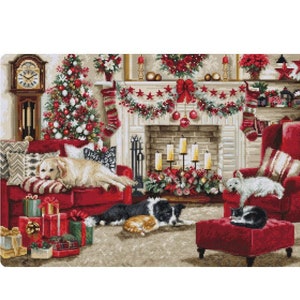 Counted Cross Stitch Kit, Luca-S, Pets Interior, BU5013, 16 Count Aida, 48cm x 32cm