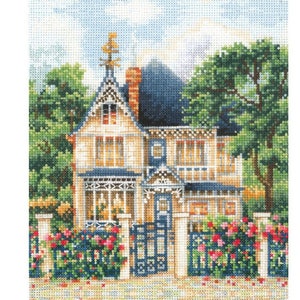 Kit punto croce contato, Andriana, Country House, SANZ-36, Aida 16 conteggi, 16 cm x 17,5 cm