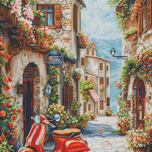 NEW Counted Cross Stitch Kit, Luca-S, Italy In The Perfume Of Flowers, BU5095, 16 Count Aida
