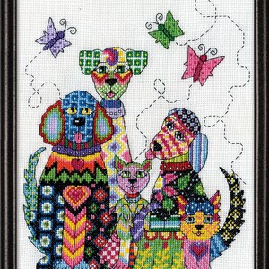 Telpatroon, Design Works, Patchwork Dogs, 3372, 14 count Aida, 20 cm x 25 cm