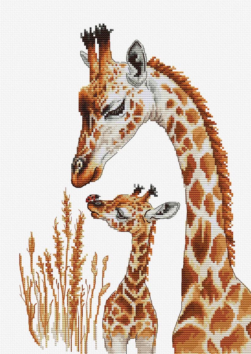 Counted Cross Stitch Kit, Luca-S, Meeting With A Ladybug, BU5072, 16 Count Aida, 20cm x 29cm