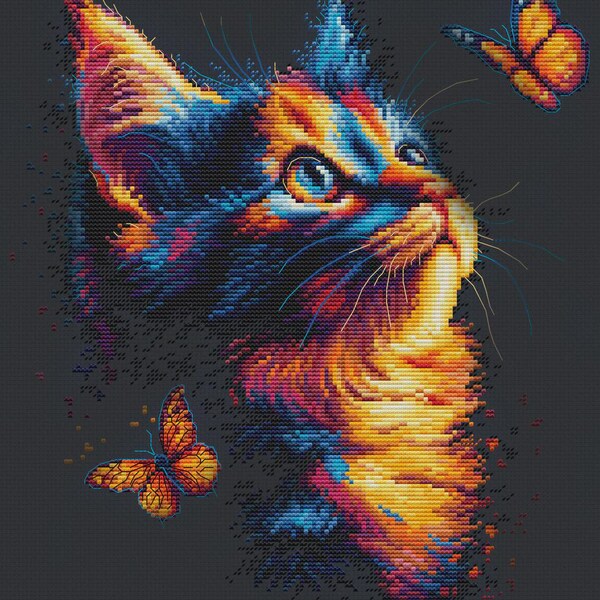 NEW Counted Cross Stitch Kit, Luca-S, The Charm Of The Butterflies, B1432, 14 Count Aida, 25cm x 30cm
