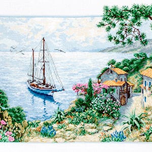 Counted Cross Stitch Kit, Luca-S, Seascape, B2343, 18 Count Aida, 38.5cm x 28cm