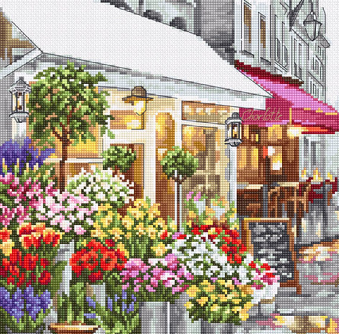 Counted Cross Stitch Kit, Letistitch, Flower Shop, 16 Count Aida, 22.5cm X 22.2cm Etsy Australia