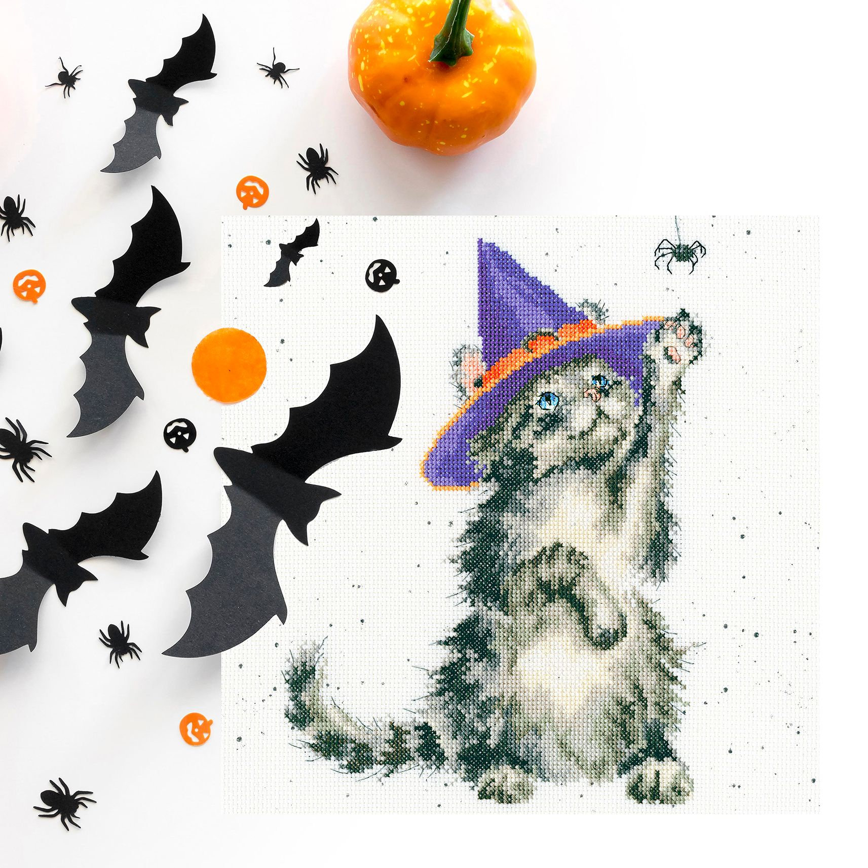 Kit De Point De Croix Bothy Threads – Le Chat De La Sorcière – Niveau Médian