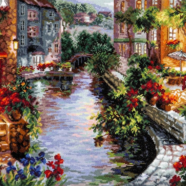 NEW, Counted Cross Stitch Kit, Magic Needle, Evening In Venice, 46-02