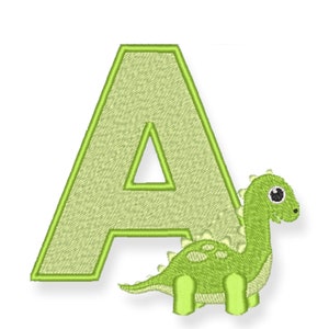 Letter A Embroidery Design / alfabeto de dinosaurio, fuente de bordado de dinosaurio, bordado de letras, fuente de dinosaurio, regalo de dinosaurio para niño o niña