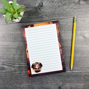 Kawaii Goth Vampire Notepad: 5x7 Coffee Lover&#39;s Stationery