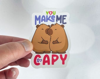 Kawaii Capybara Anniversary Sticker - Couple Gift (3 inch)
