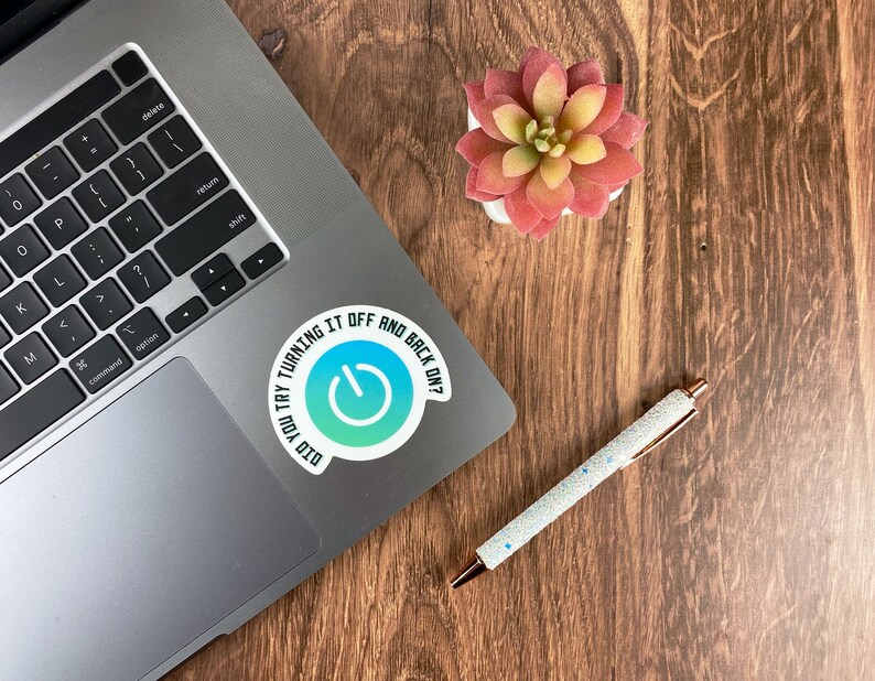 Support Required Sticker Reboot Required Sticker — Power Button Design, Funny Laptop Decal - Etsy