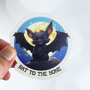 Fun Spooky Decor: Bat to the Bone Vinyl Sticker