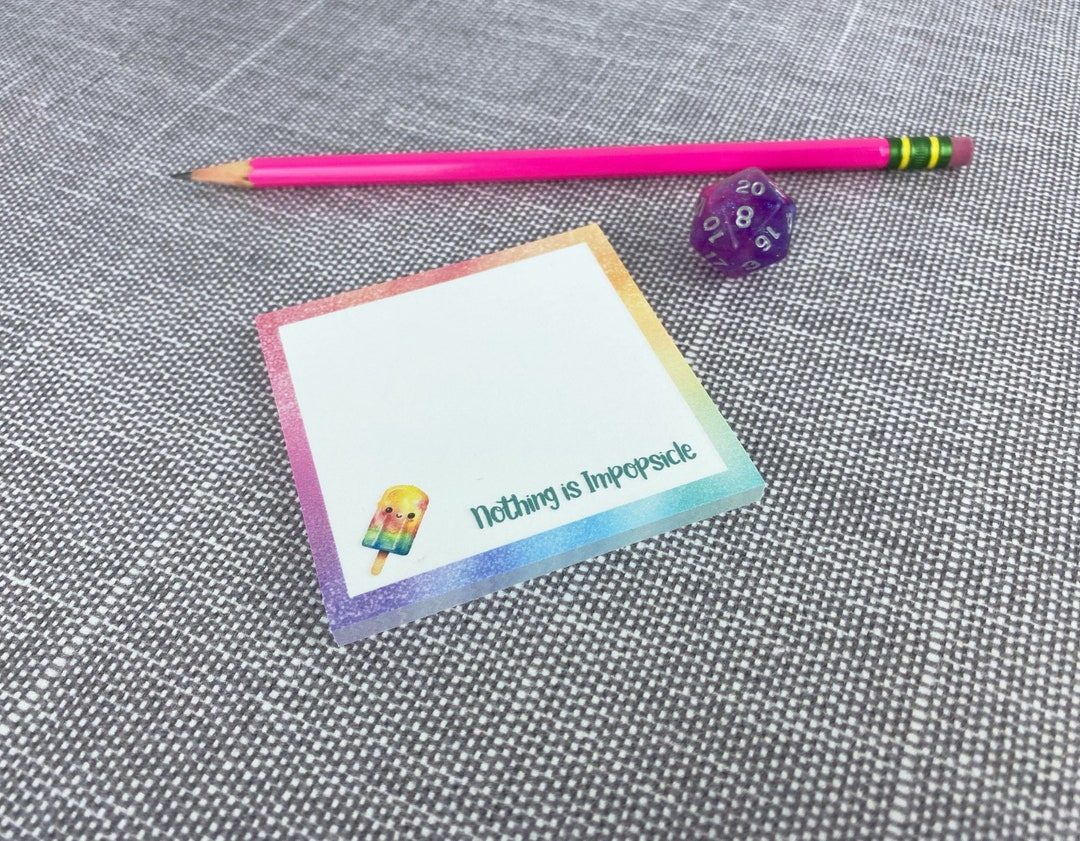 Kawaii Popsicle Sticky Note Pad: Fun Stationery (3x3 Inches) - Etsy
