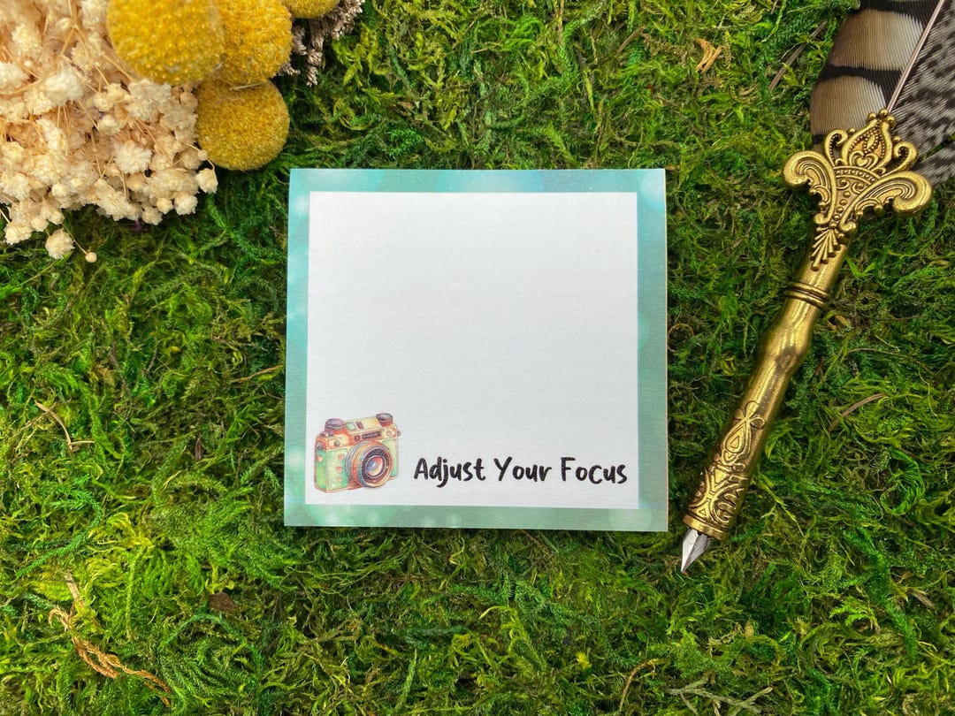 Focused Notepad Sticker Adjust Your Focus Camera Sticky Note Pad | Whimsical Desk Notepad - Etsy