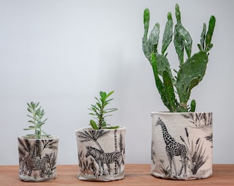 Handgemachter Dschungeltier Korb: Safari Planter Cover