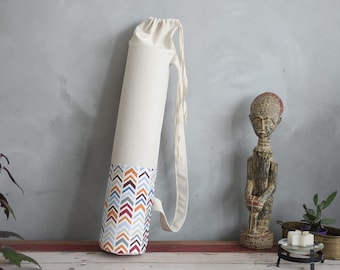 Geometric Yoga Mat Bag: Eco-Friendly Cotton Tote