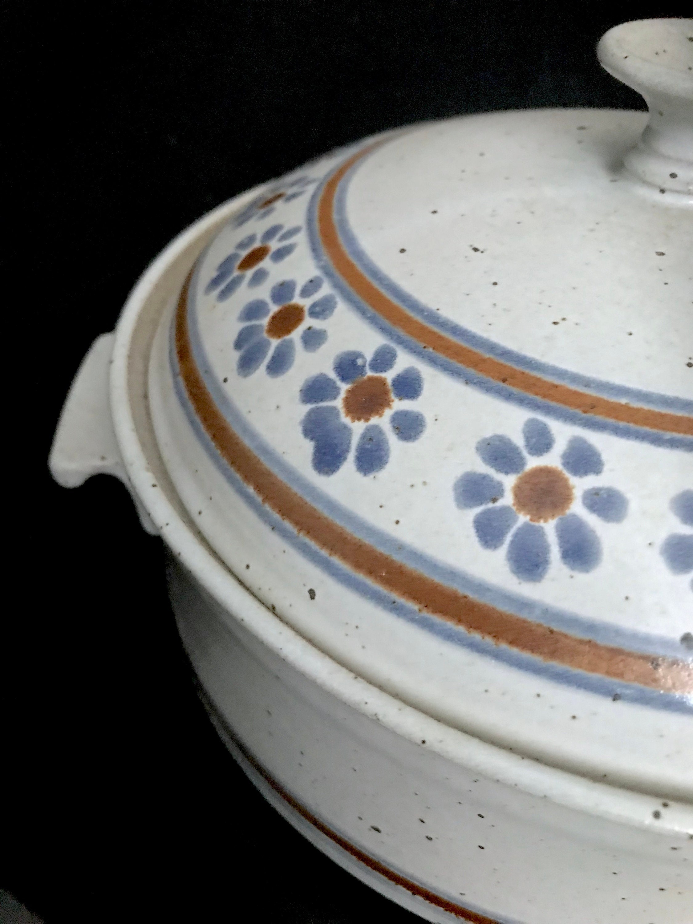 Vintage Ceramic Pottery Baking Dish With Lid, Ceramic Bakeware with