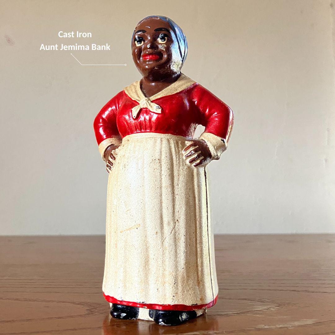 【USA vintage】アントジェミマ アイアン バンク アメリカ Vintage Aunt Jemima Style Cast Iron Bank, Black American Cast Iron
