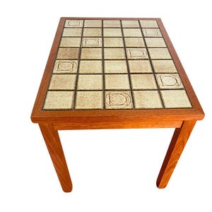 Tiled Side Table: 1970s Danish Teak Wood, Mid-Century Modern