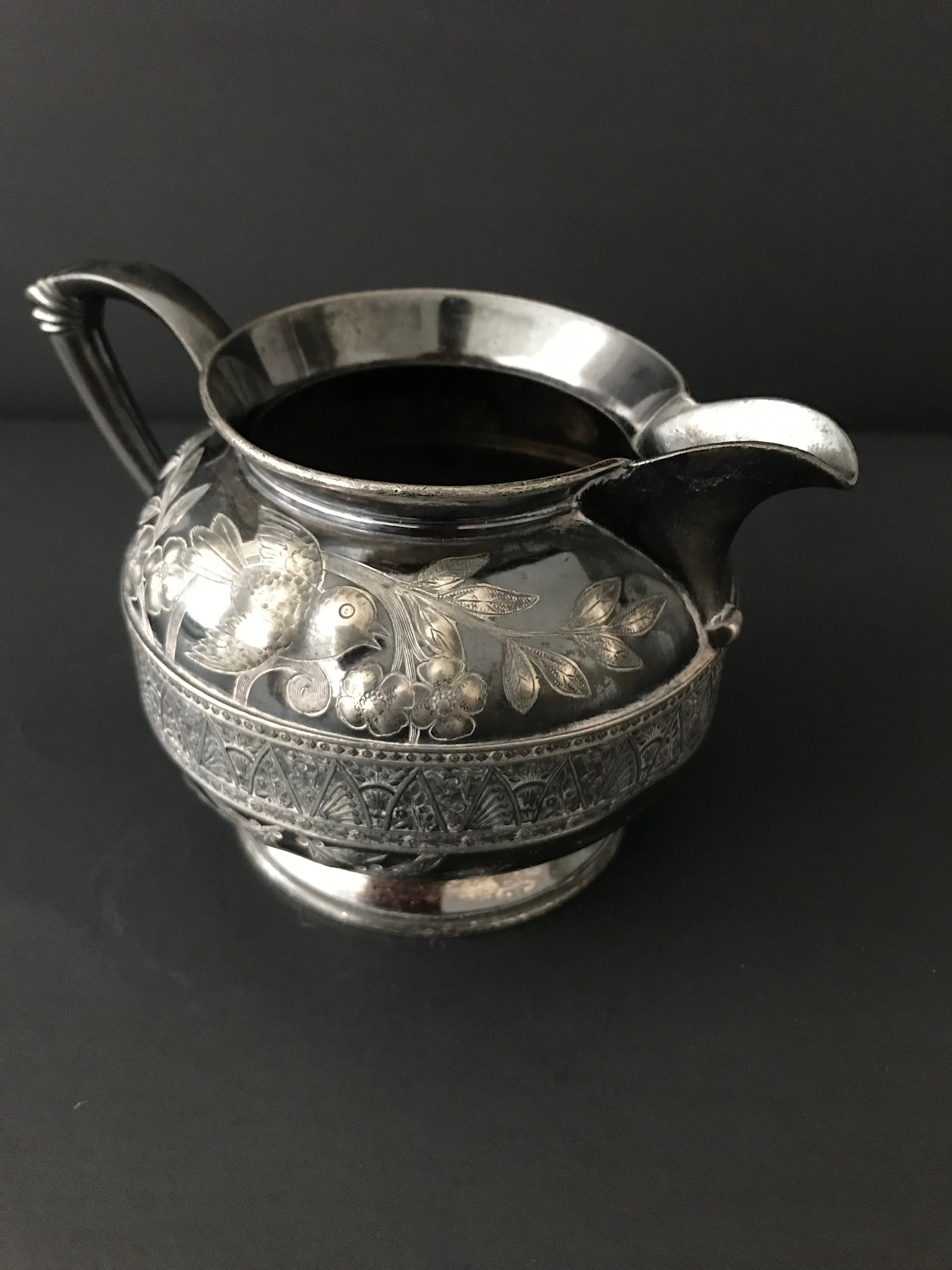 19th Century Simpson Hall Miller and Co Plated Victorian Creamer