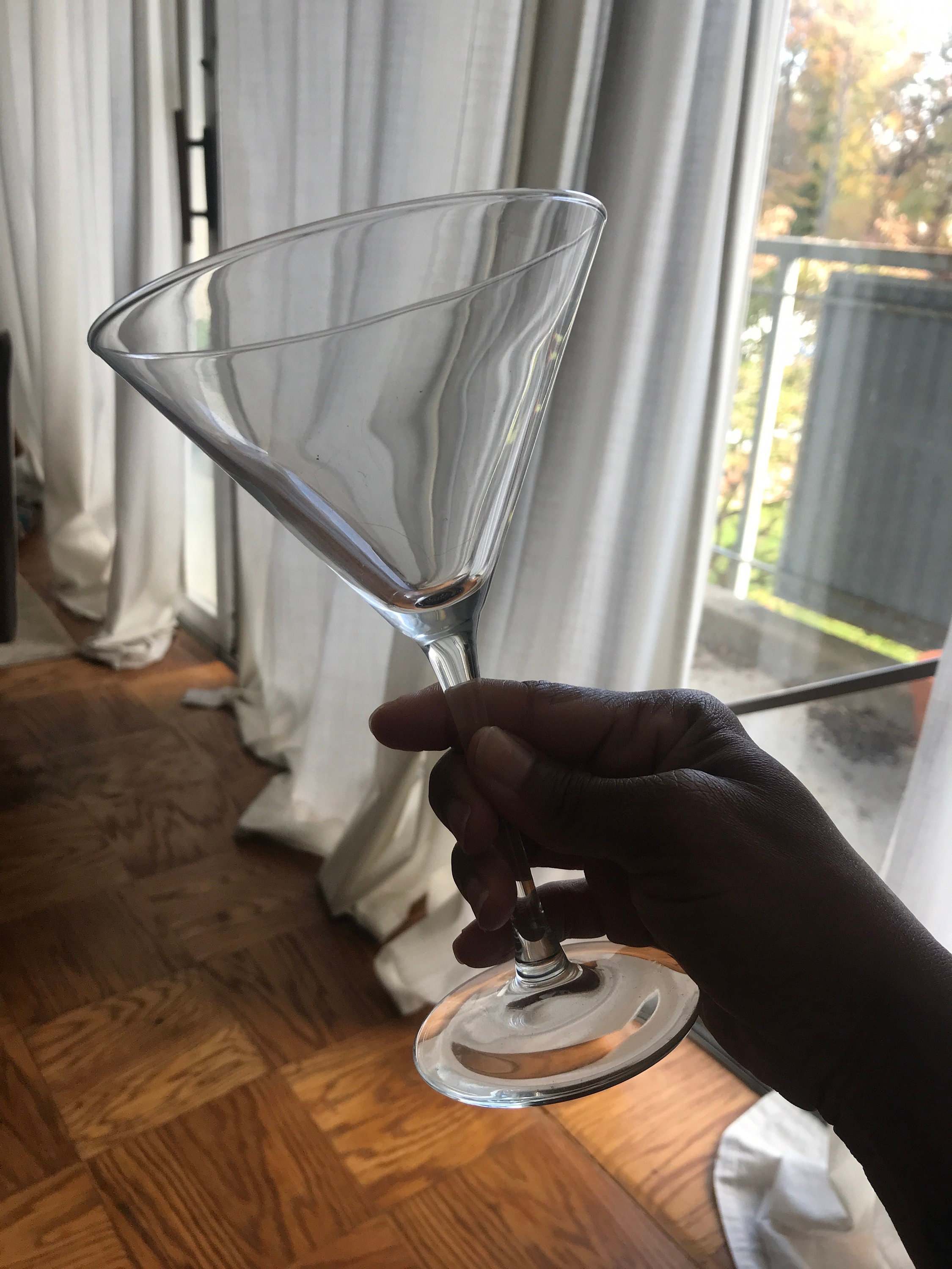 Set of Four Large Martini Cocktail Glass, Glasses For Martini Drinkers,  Large Bar Cart Glasses with Slender Stem, Gift For Groomsman