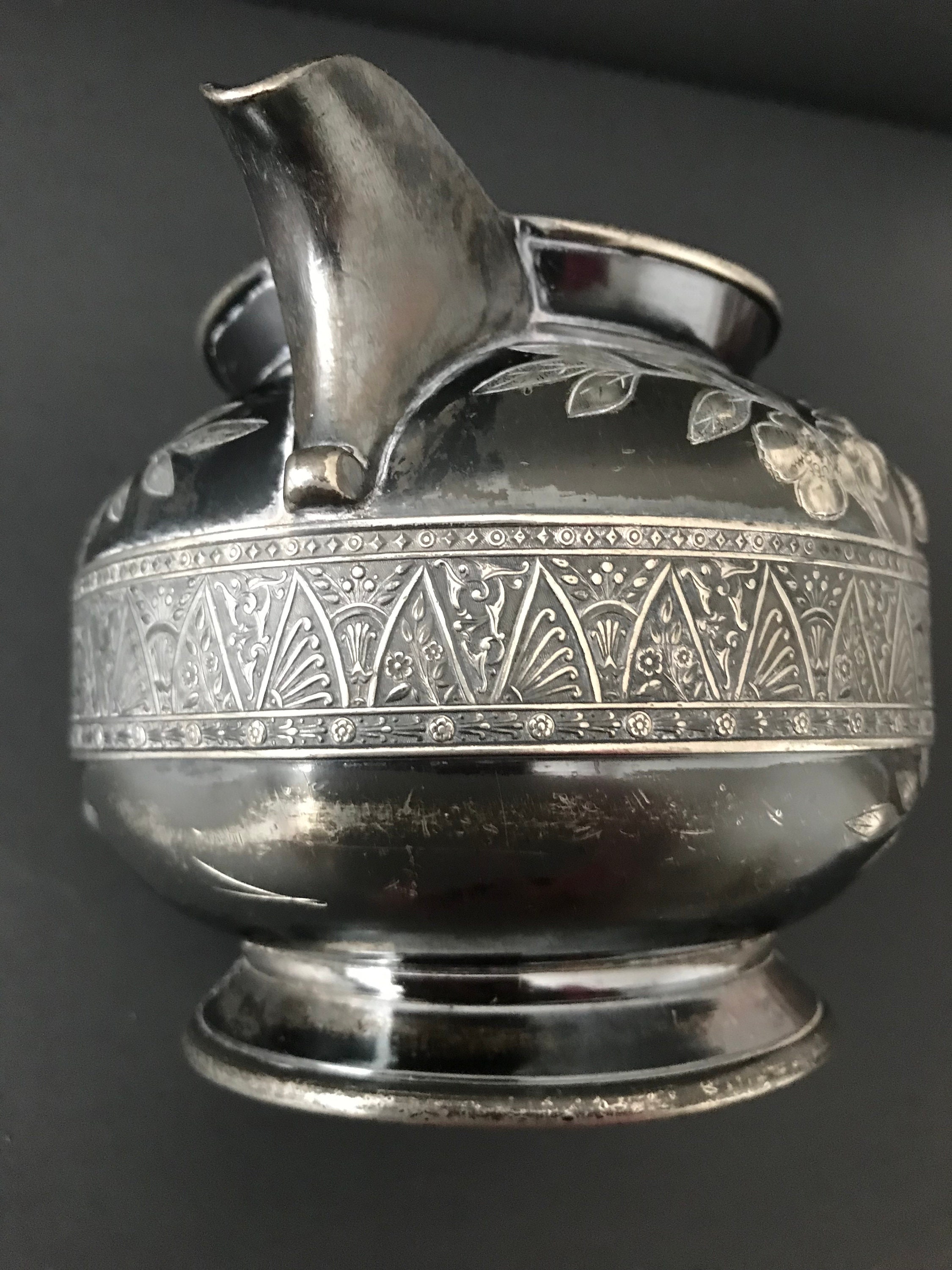 19th Century Simpson Hall Miller and Co Plated Victorian Creamer