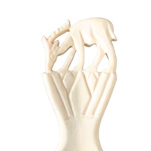 Hand Carved Bone Antelope Scoop: Safari Boho Decor