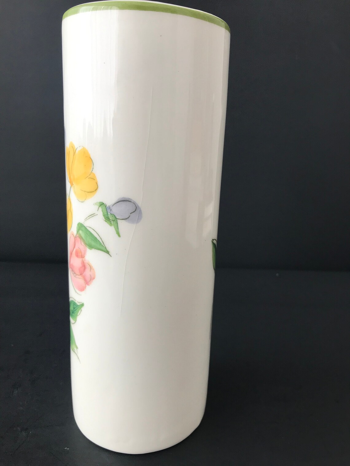 Hand Painted Flower Vase by Weiss Made in Brazil Etsy