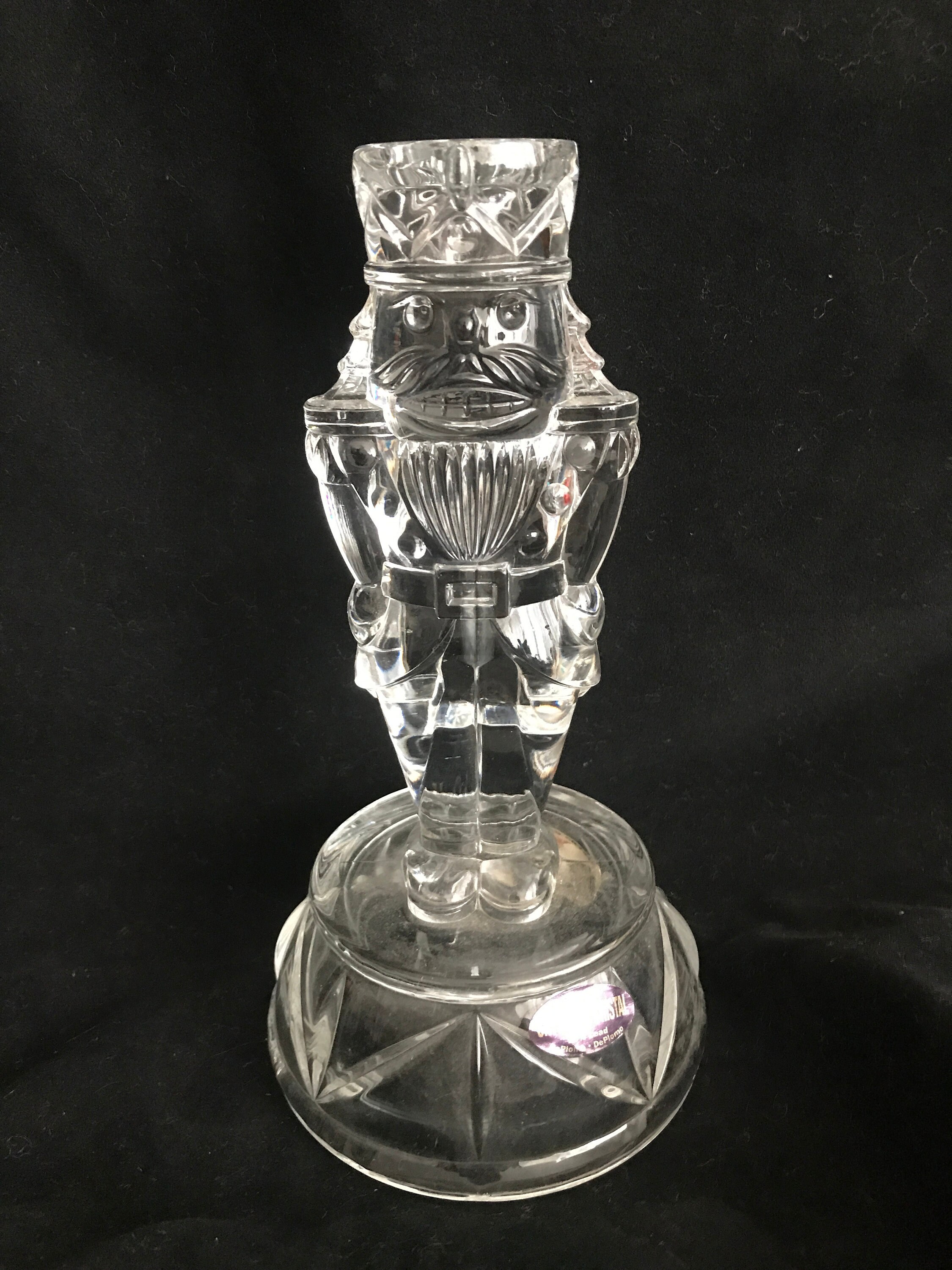 Vintage 24 Crystal Nutcracker Candlestick, Holiday Table Setting