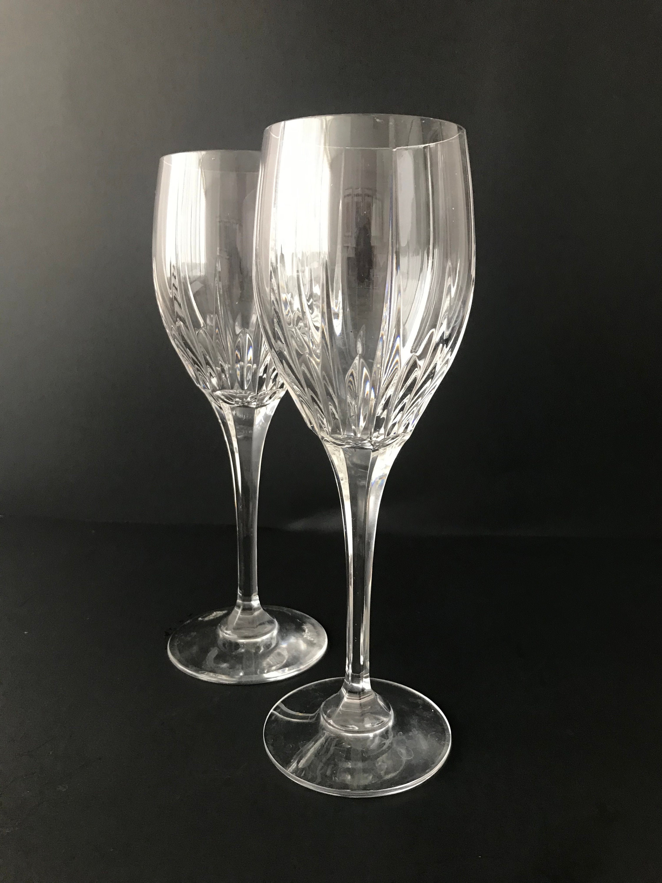 Pair of lead crystal champagne flutes pair of crystal wedding Etsy