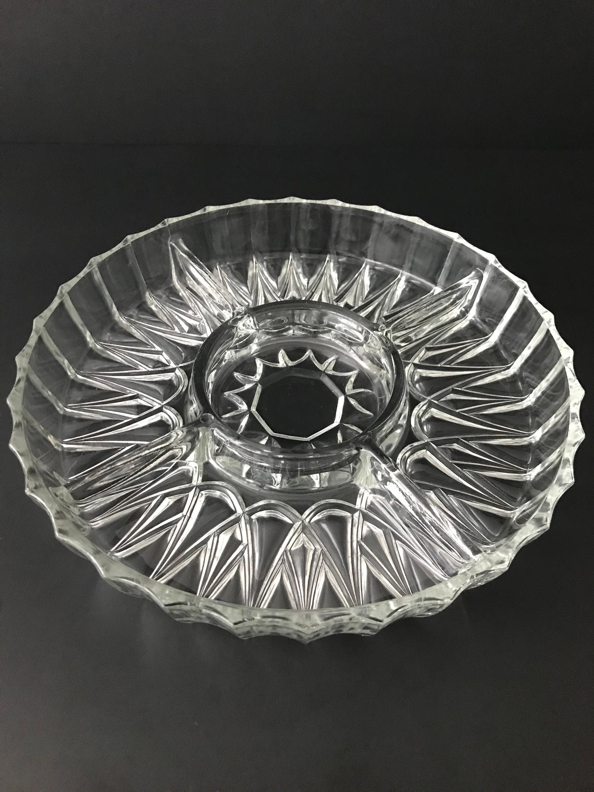 Glass Chip and Dip, Vegetable Serving Tray