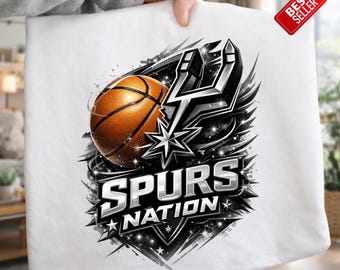 Immagine PNG degli Spurs di pallacanestro, clipart di pallacanestro, design per il giorno della partita (download digitale)