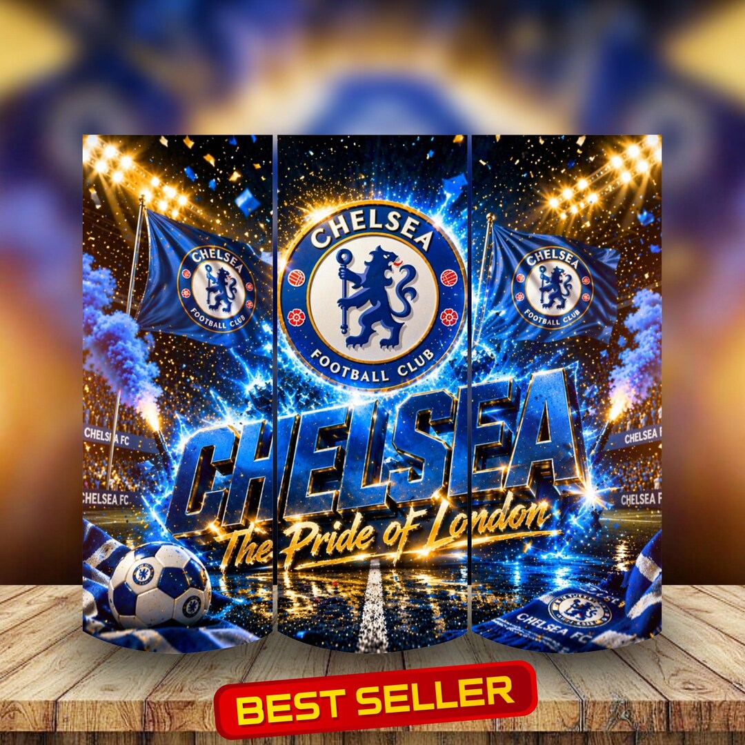 Chelsea FC Tumbler Wrap PNG, Football Club Soccer Fan Design (digital ...