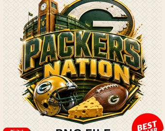 Packers Football PNG, Gameday Sublimation Designs: Use for T-shirt, Stickers, Mug, Frame, Tumbler (Digital Download)