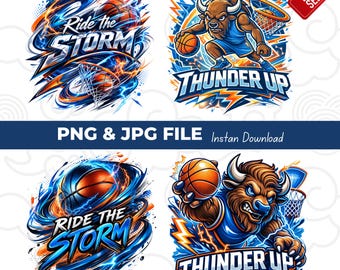 File PNG e JPG della squadra di basket degli Oklahoma City Thunder (download digitale)