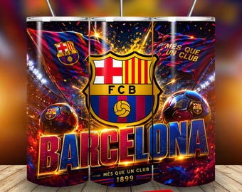 Barcelona Football Club Tumbler Wrap PNG, 20 Unze Skinny Sublimationsdesign (Digitaler Download)